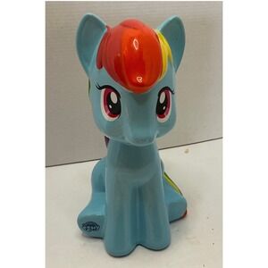 Hasbro My Little Pony Rainbow Dash Ceramic Coin Bank Blue Piggy Bank 8" Decor